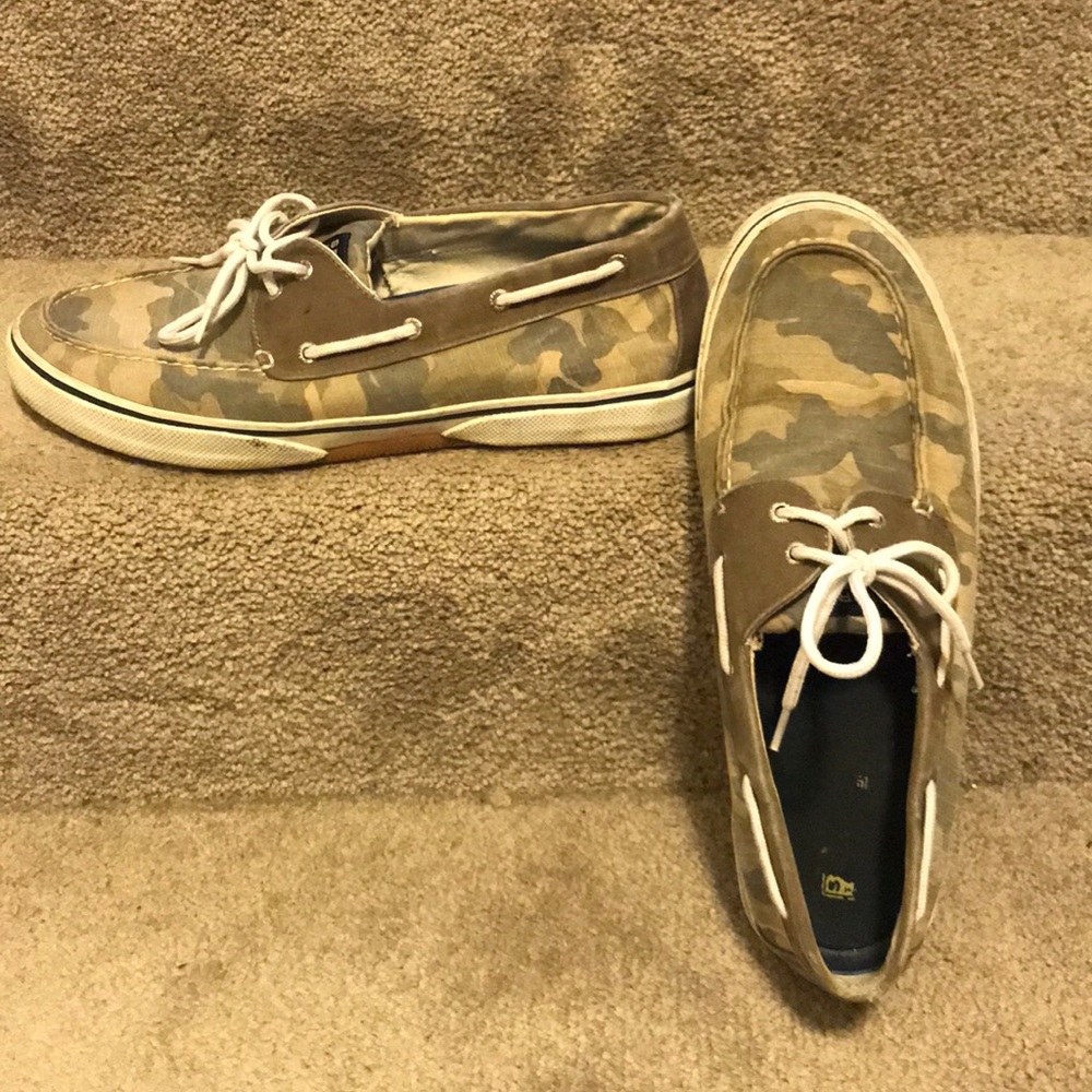 Camo Sperry Top- Siders - Size 14